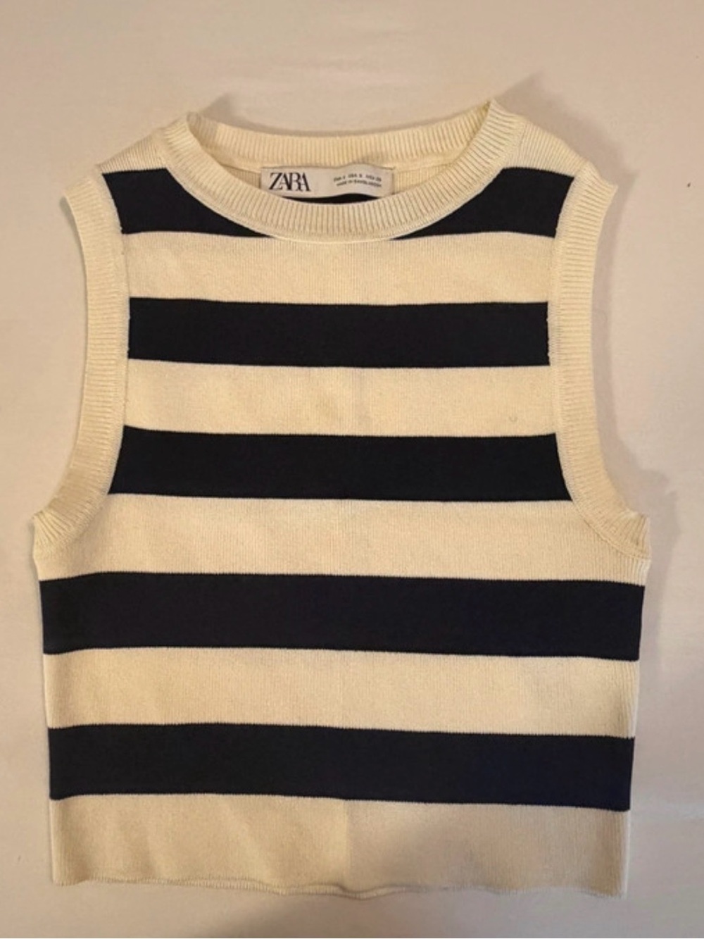 Zara Sleeveless Striped Knit Tank